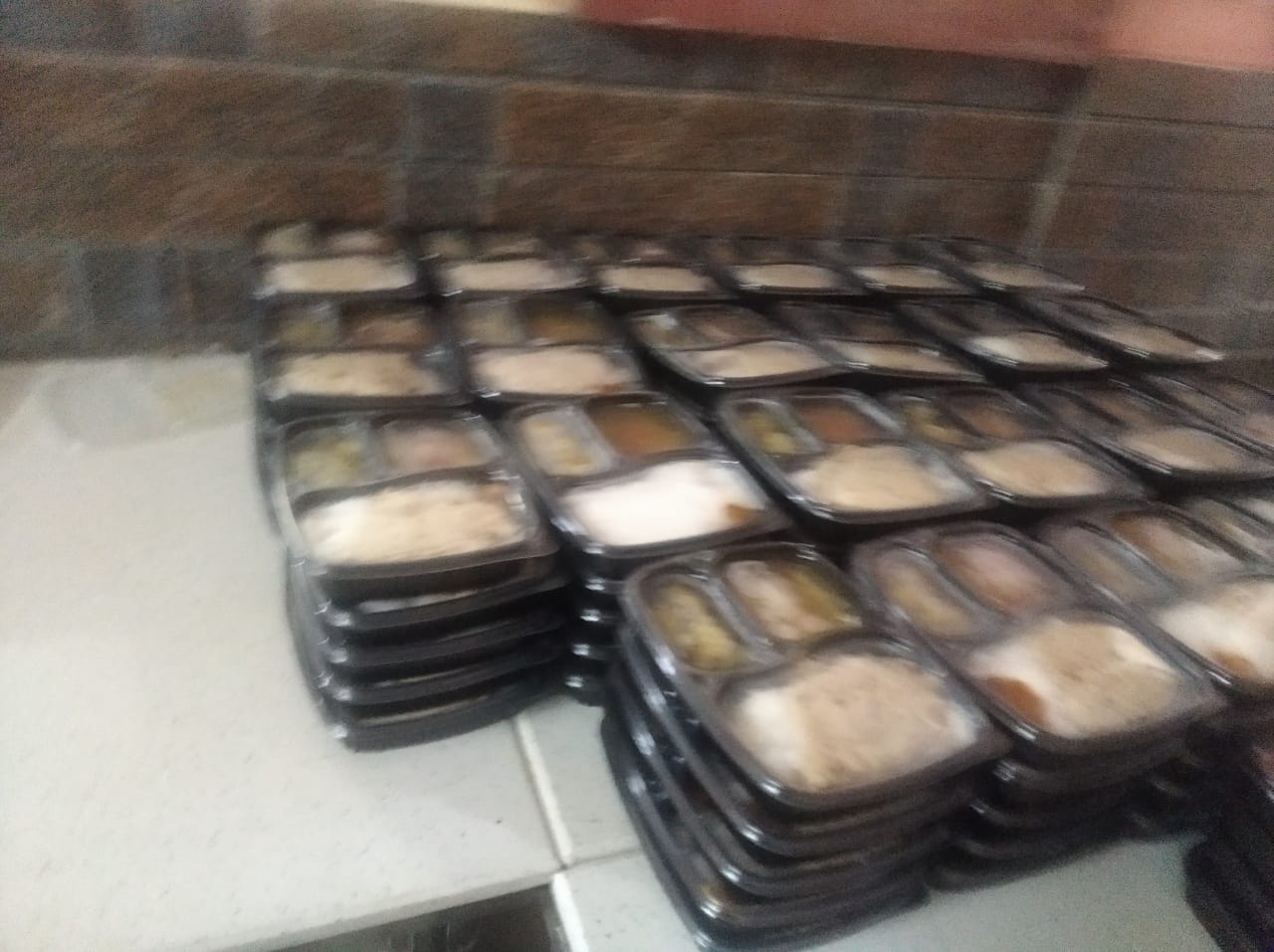 Rows of Ready Meal Trays