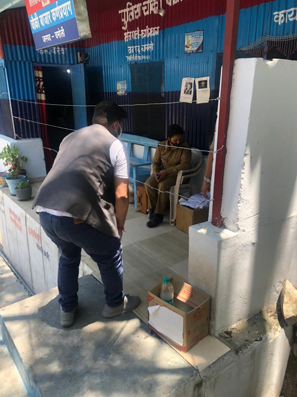 Sanitizer for Karnprayag Police